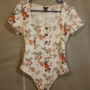 Floral one piece bodysuit